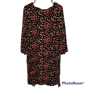 GAP Red and Black Floral Dress Women's Size S NEW